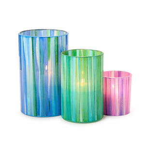 Two's Company S/3 Mosaic Candle Holder Includes 3 Colors
