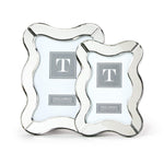Two's Company S/2 Scalloped Cut Mirror Photo Frames