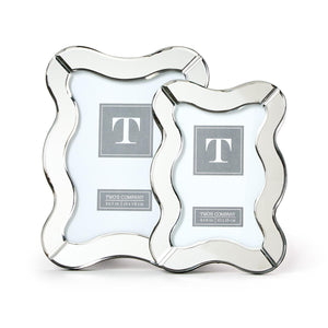 Two's Company S/2 Scalloped Cut Mirror Photo Frames