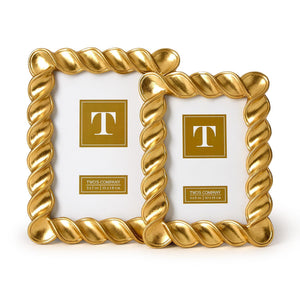 Two's Company Set of 2 Twist Gold Leaf Frames - 55371