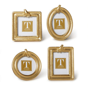 Two's Company Set of 4 Gold Bird Photo Frames Incl 4 Shapes - 55415