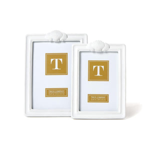 Two's Company Set of 2 Single Shell Picture Frames Incl 2 Sizes - 55416