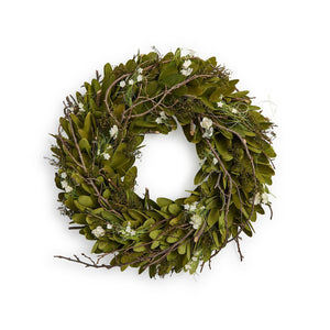Two's Company Hand-Crafted Carved Willow Wood Wreath - 55442