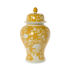 Two's Company 18" Yellow and White Temple Jar - 55487