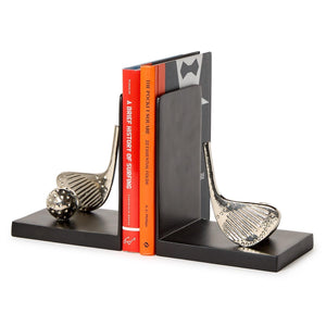 Two's Company Golf Bookends with Nickel Finish - 55501