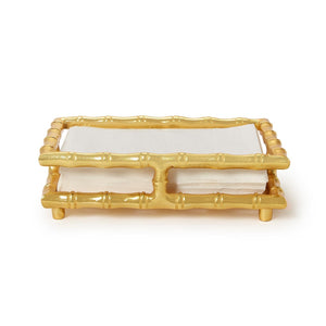 Two's Company Golden Bamboo Guest Towel / Napkin Holder - 55502