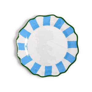 Two's Company Set of 4 Blue Striped Dinner Plates - 55520