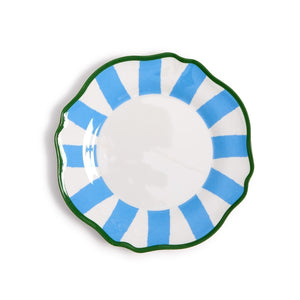 Two's Company Set of 4 Blue Striped Salad / Dessert Plates - 55522