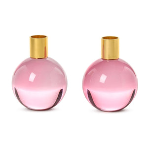 Two's Company Set of 2 Color Pop Pink Taper Candleholders - 55544