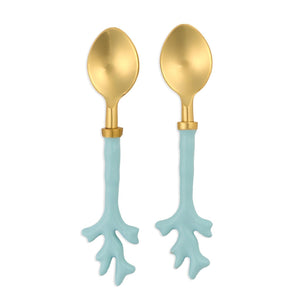 Two's Company Set of 2 Seafoam Coral Spoons on Gift Card - 55550