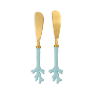Two's Company Set of 2 Seafoam Coral Spreaders on Gift Card - 55551