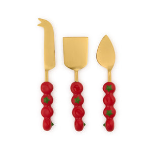 Two's Company Set of 3 Tomato Cheese Knives in Gift Box - 55553