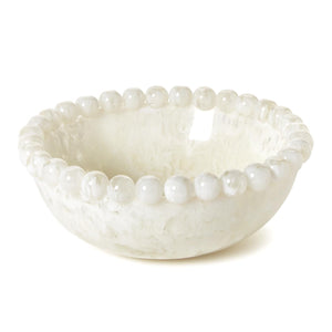 Two's Company Modern Pop White Beaded Rim Bowl - 55559