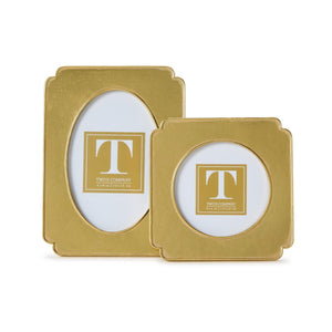 Two's Company Set of 2 Gold Leaf Photo Frames Incl 2 Sizes - 55636