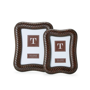 Two's Company Set of 2 Herringbone Weave Photo Frames Includes 4" x 6" and 5" x 7" - 55646