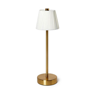 Two's Company LED Cordless Table Lamp with Fabric Pleated Shade in Gift Box - 55706