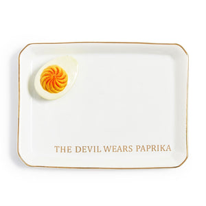 Two's Company Deviled Egg Icon Trinket Tray with Saying in Gift Box - 55721