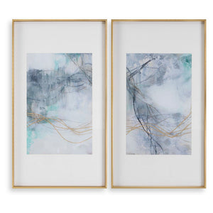 Uttermost Undulating Oro Abstract Prints, S/2