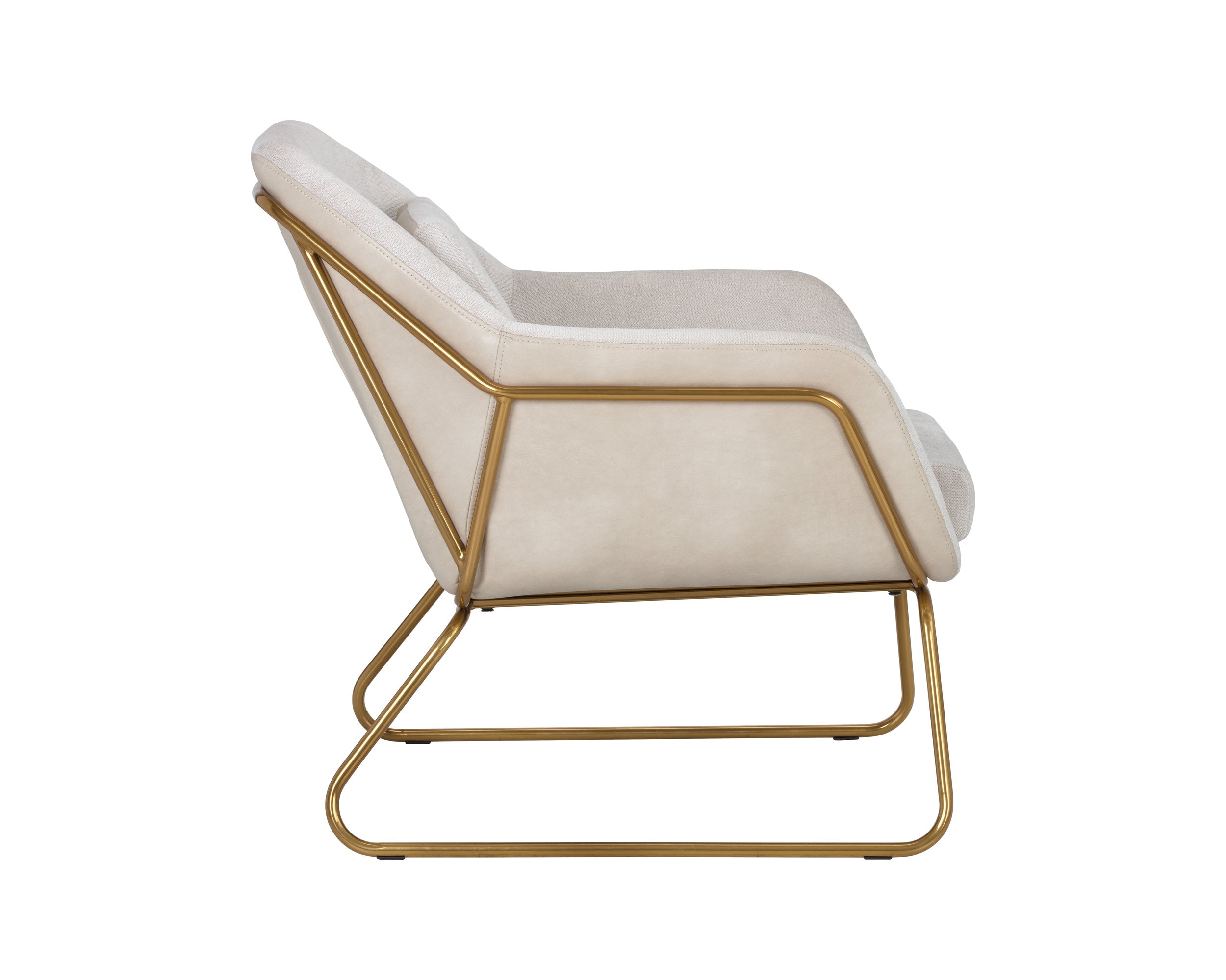 Watts Lounge Chair - Gold  Polo Club Muslin / Bravo Cream