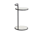 Parga End Table - Black  Marble Look