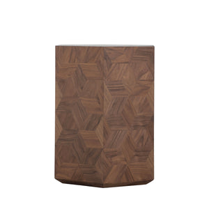 Gabby - Santiago Wood Hexagon Pedestal Side Table - SCH-175447