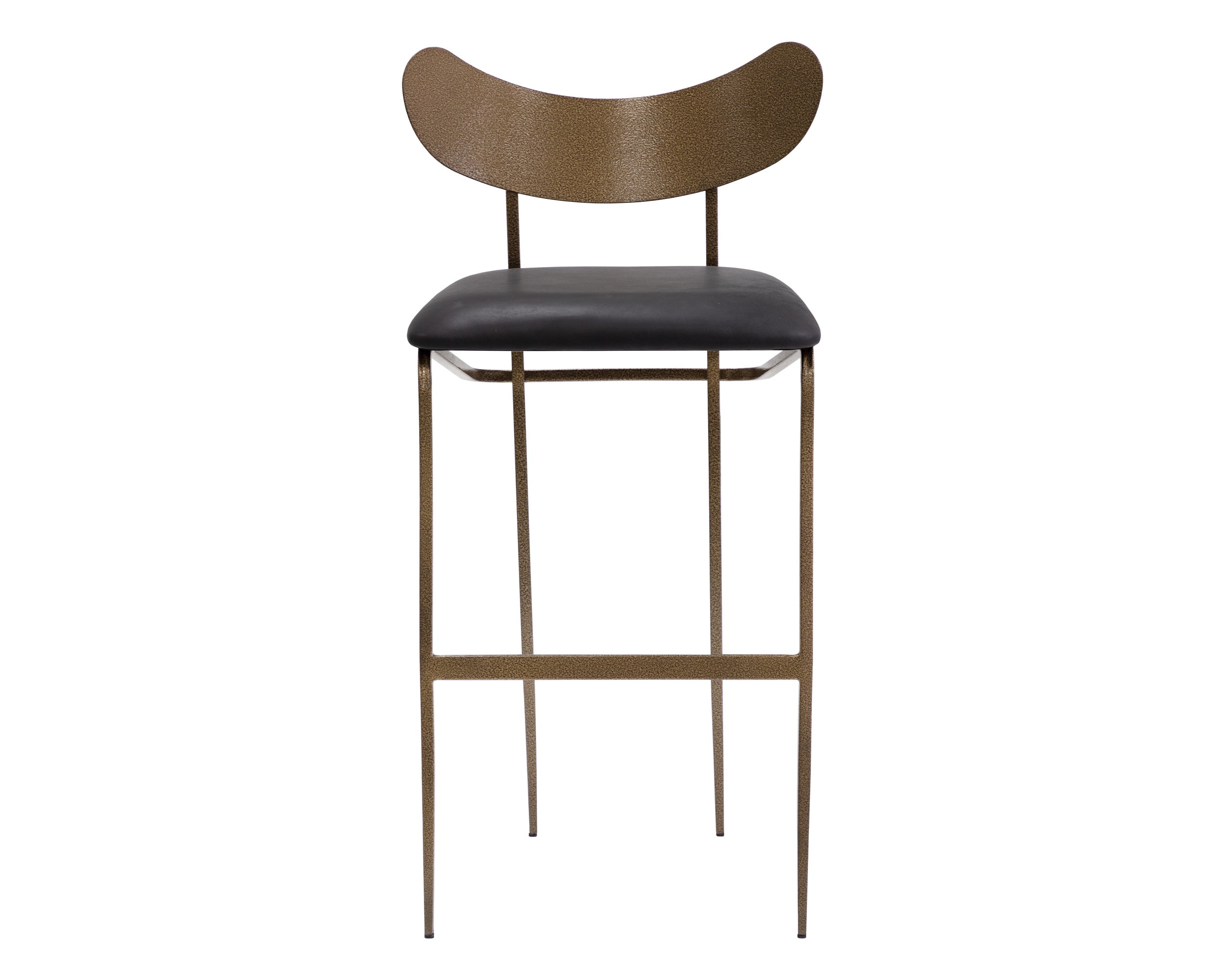 Antique Brass Charcoal Black Leather