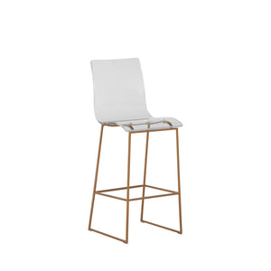 Gabby - King Iron Acrylic Sled Legs Bar Stool - Antique Gold - SCH-151345