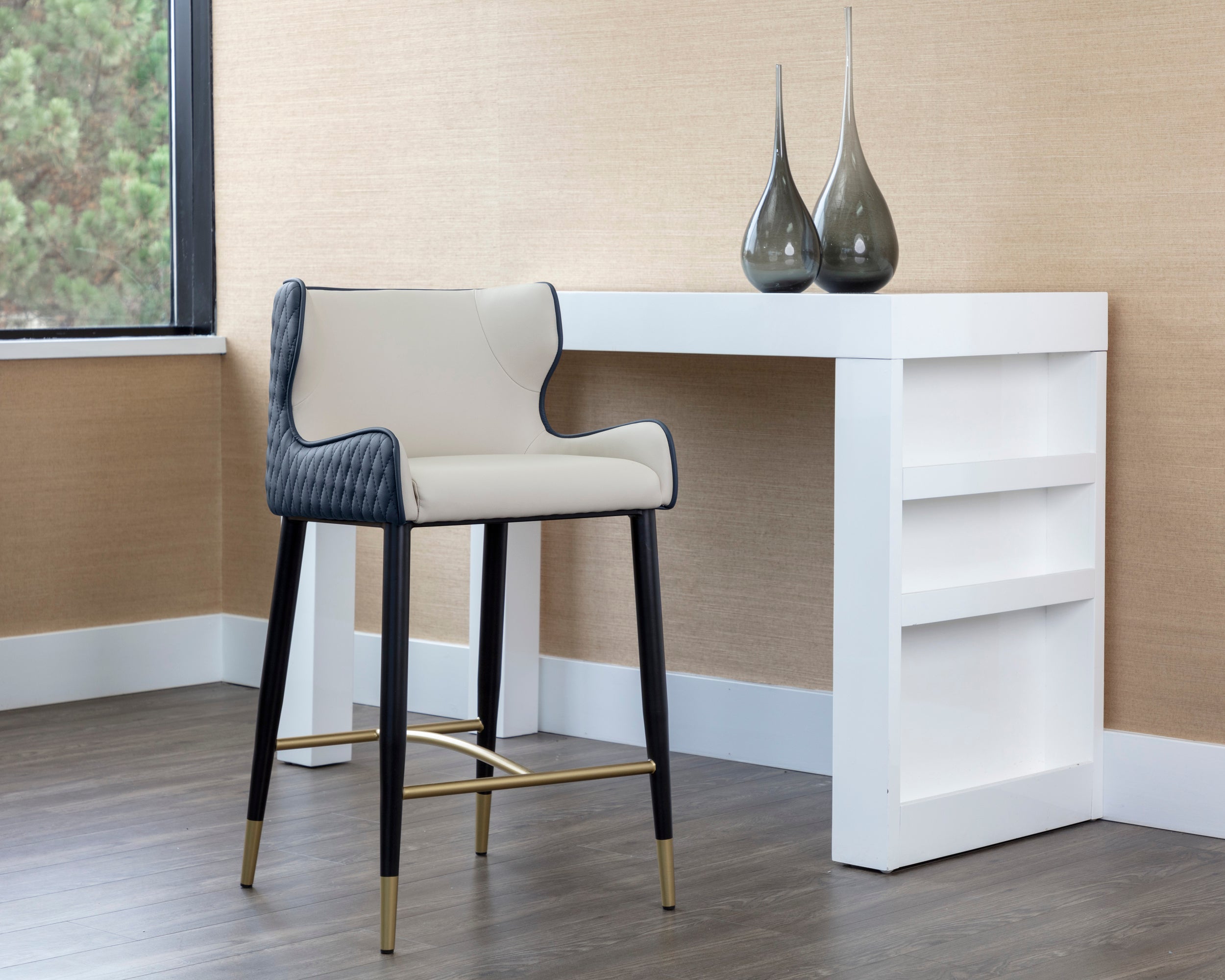 Gianni Counter Stool - Dillon Cream / Dillon Thunder