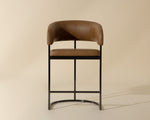 Marris Counter Stool - Gunmetal  Milliken Cognac