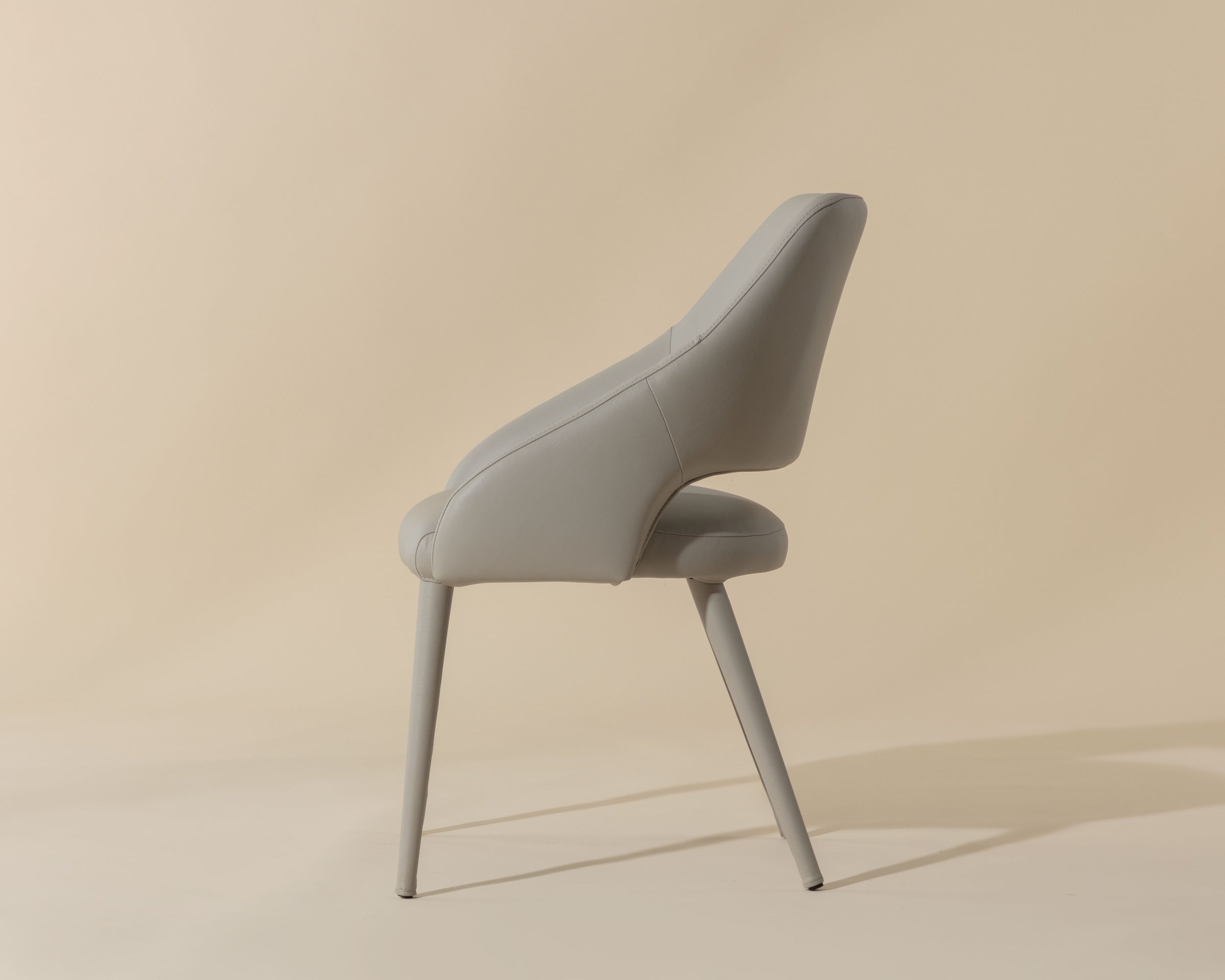 Galen Dining Chair - Linea Light Grey Leather