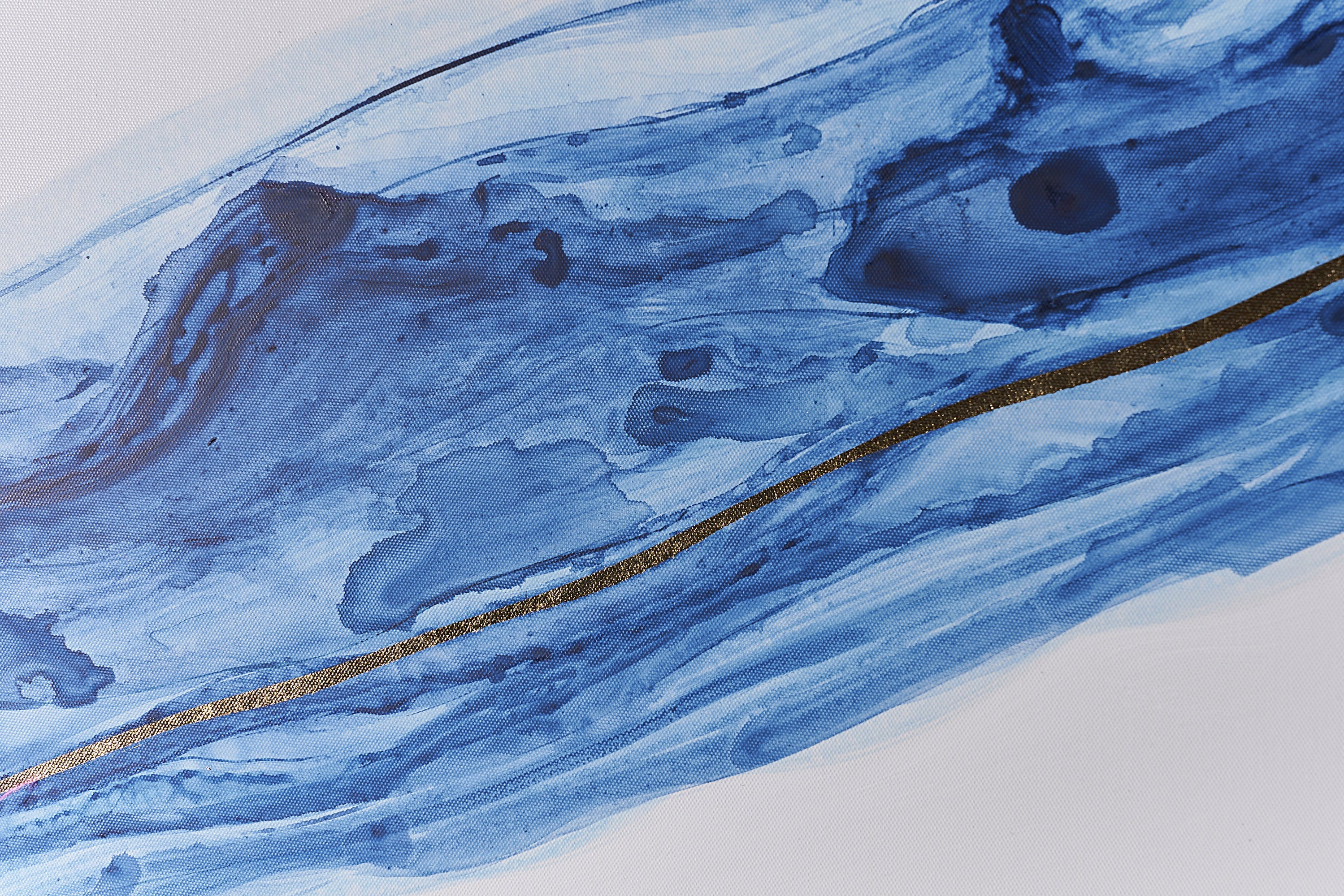Fluidity (Set Of 2) - 40" X 60"  Gold Floater Frame