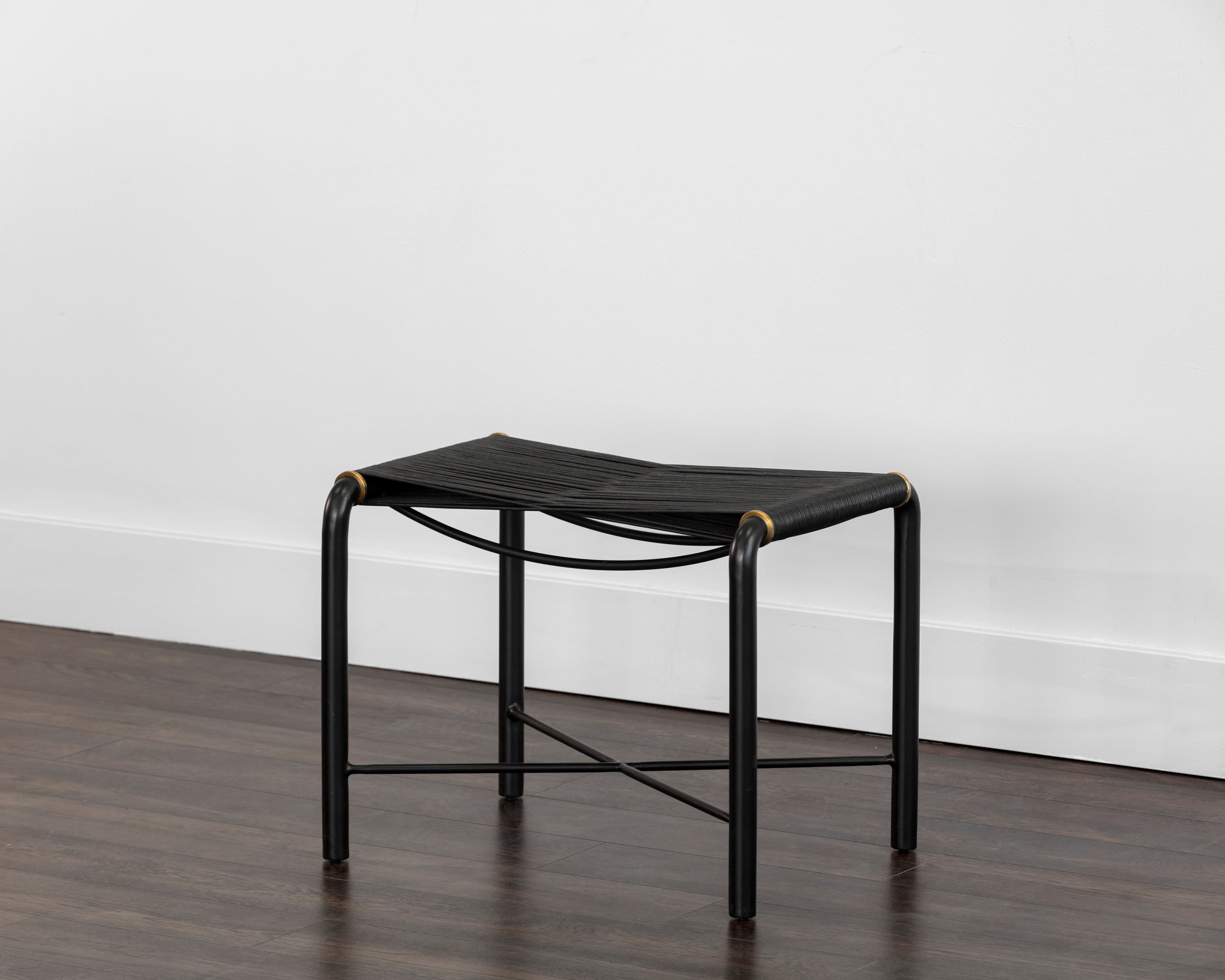 Riz Stool - Black Leather