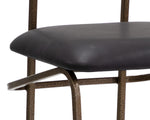 Gibbons Barstool - Antique Brass  Charcoal Black Leather