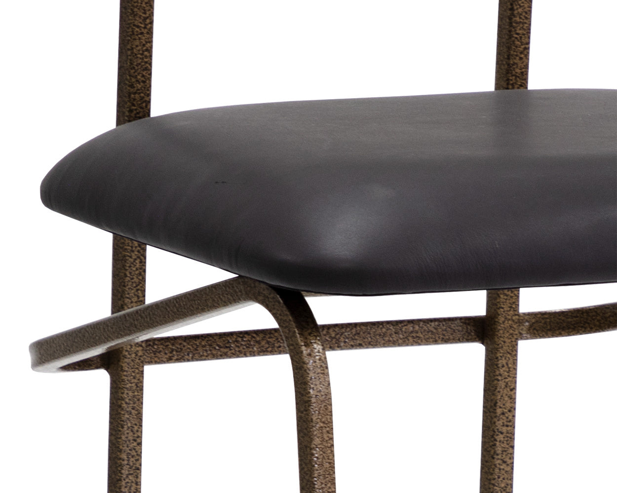 Gibbons Barstool - Antique Brass  Charcoal Black Leather