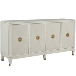 Gabby - Strella Wood Iron Storage Cabinet - 4 Shelves, Cerused White - SCH-168190