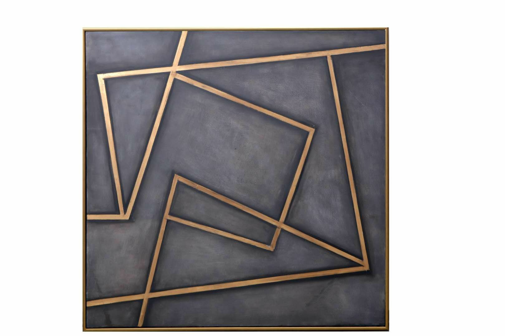 In A Maze - 60" X 60"  Gold Floater Frame