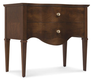 Hooker Furniture - Archives Two-Drawer Nightstand (Serpentine Shape) - Dark Wood - 6123-90116-89
