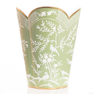 The Enchanted Home Grass Green & White Wastepaper Basket
