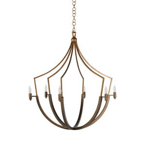 Gabby - Skei Metal Aged Brass Clean Antique Gold Tudor Chandelier - SCH-168000