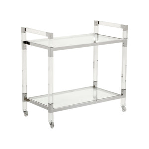 Chelsea House Acrylic Bar Cart - Nickel - 384791-BASE