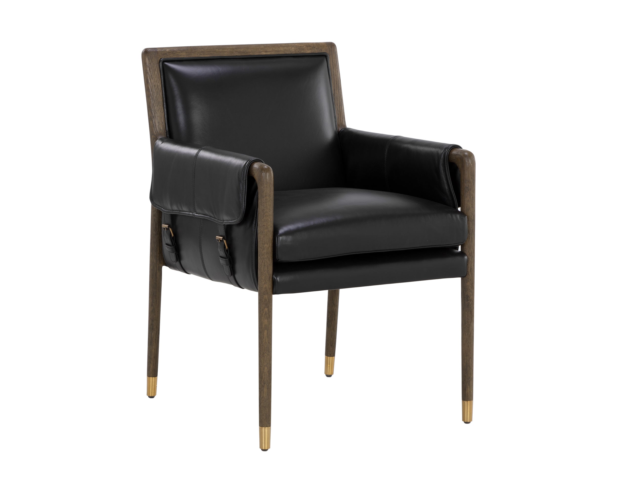 Mauti Dining Armchair - Distressed Brown  Cortina Black Leather