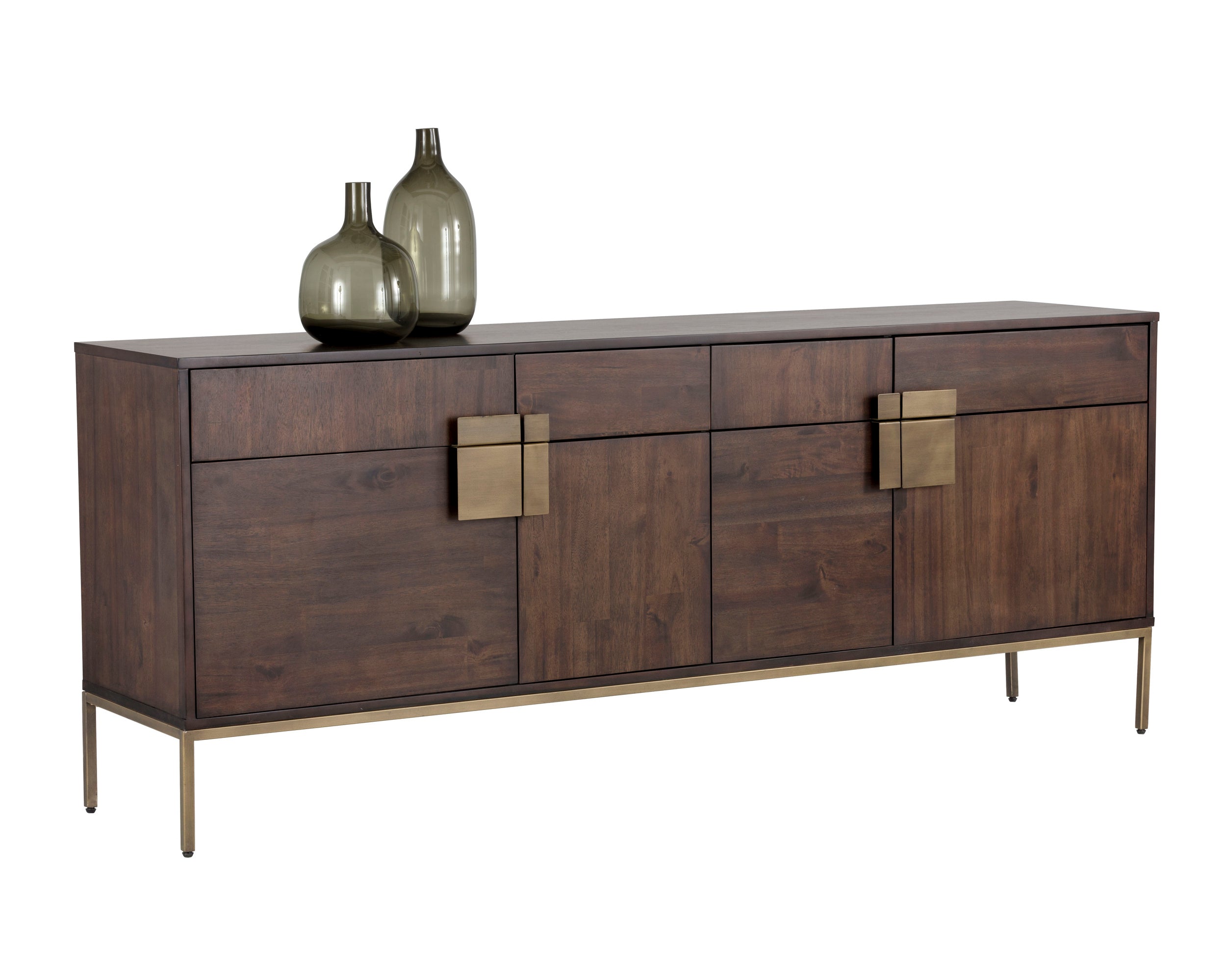 Jade Sideboard - Antique Brass  Dark Mango