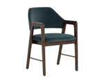 Milton Dining Armchair - Smoke Acacia  Meg Dusty Teal
