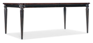 Hooker Furniture - Charleston Rectangle Leg Dining Table w-2-22in Leaves - Black - 6750-75200-00