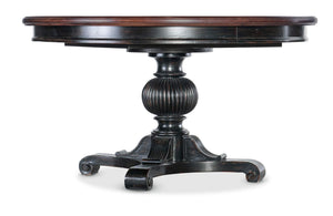 Hooker Furniture - Charleston Round Pedestal Dining Table with 1-20in Leaf - Black - 6750-75203-00