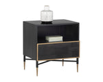 Markwood Nightstand - Brass  Dark Brown