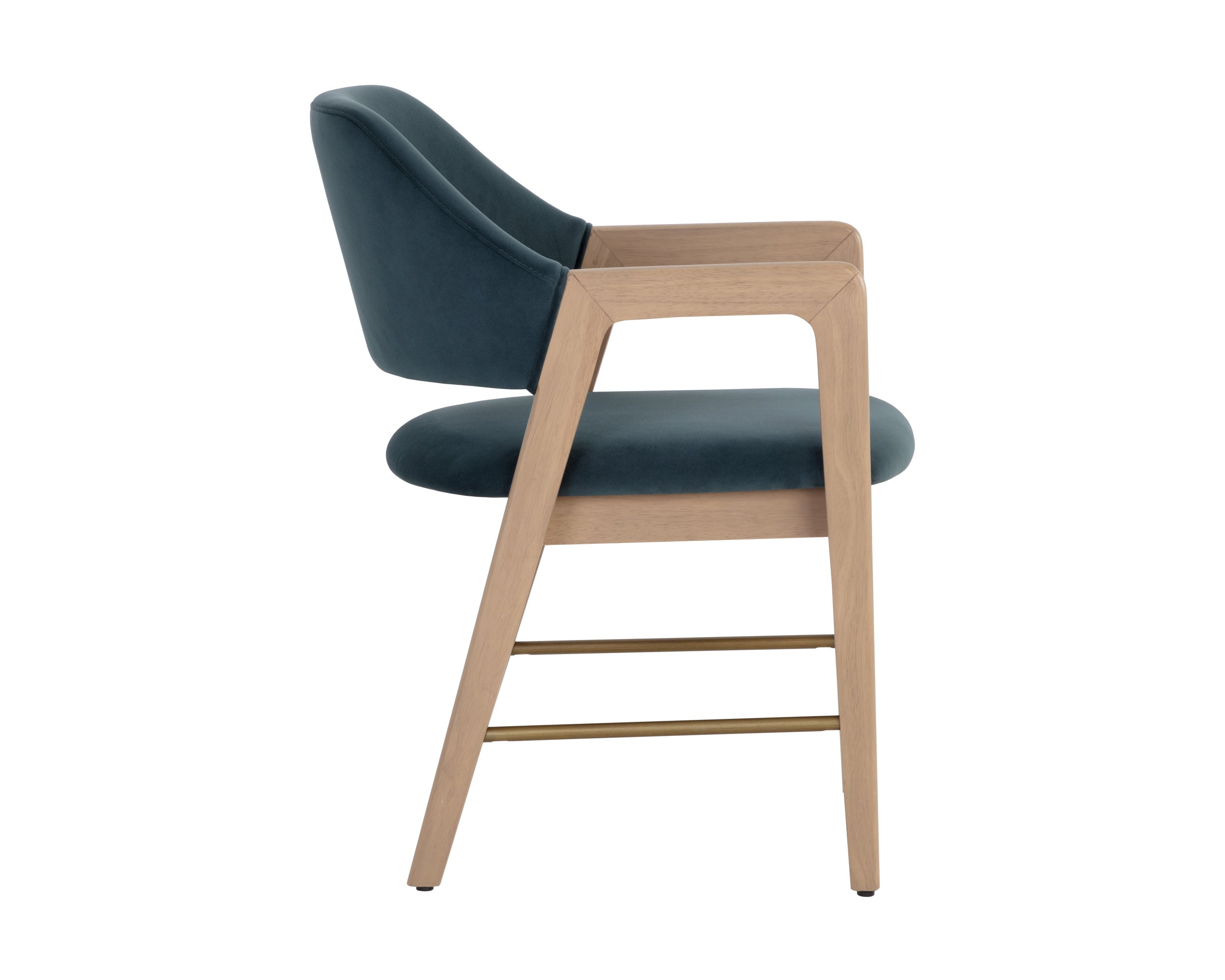 Milton Dining Armchair - Light Wash  Meg Dusty Teal