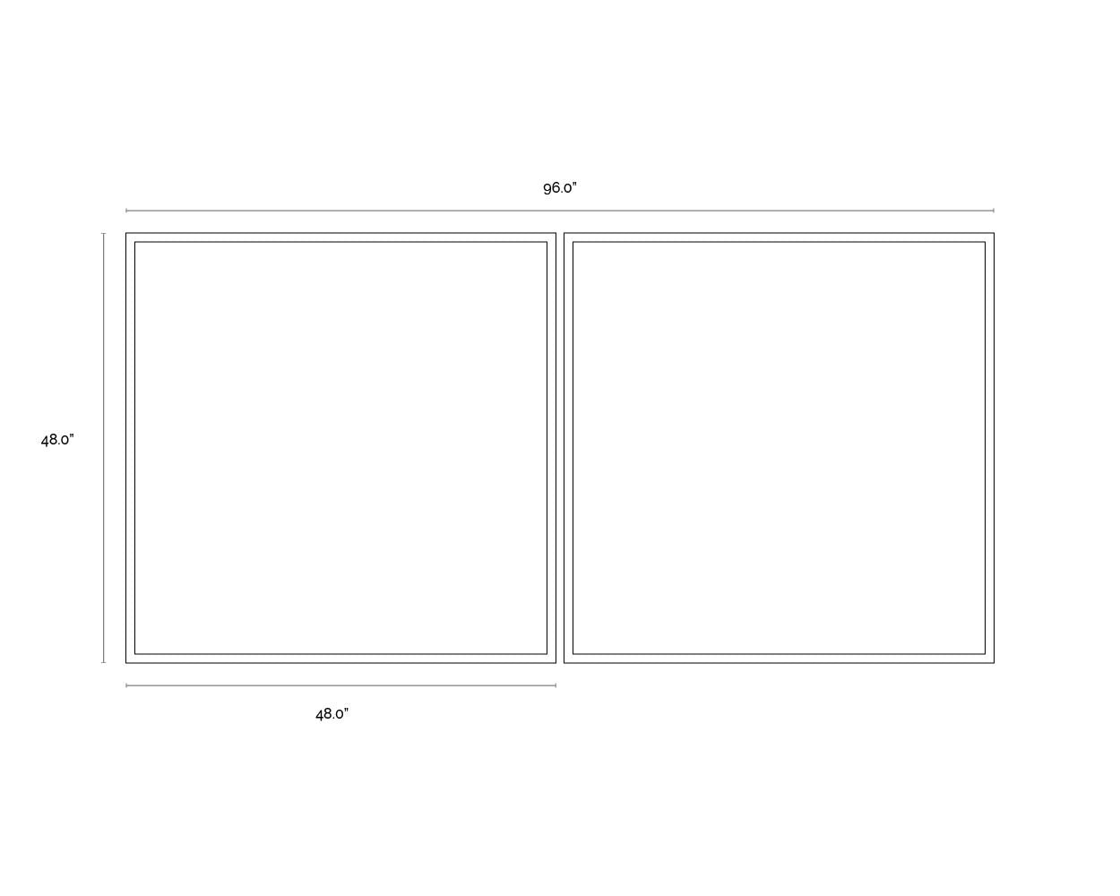 Double Cross (Set Of 2) - 48" X 48"  Black Floater Frame