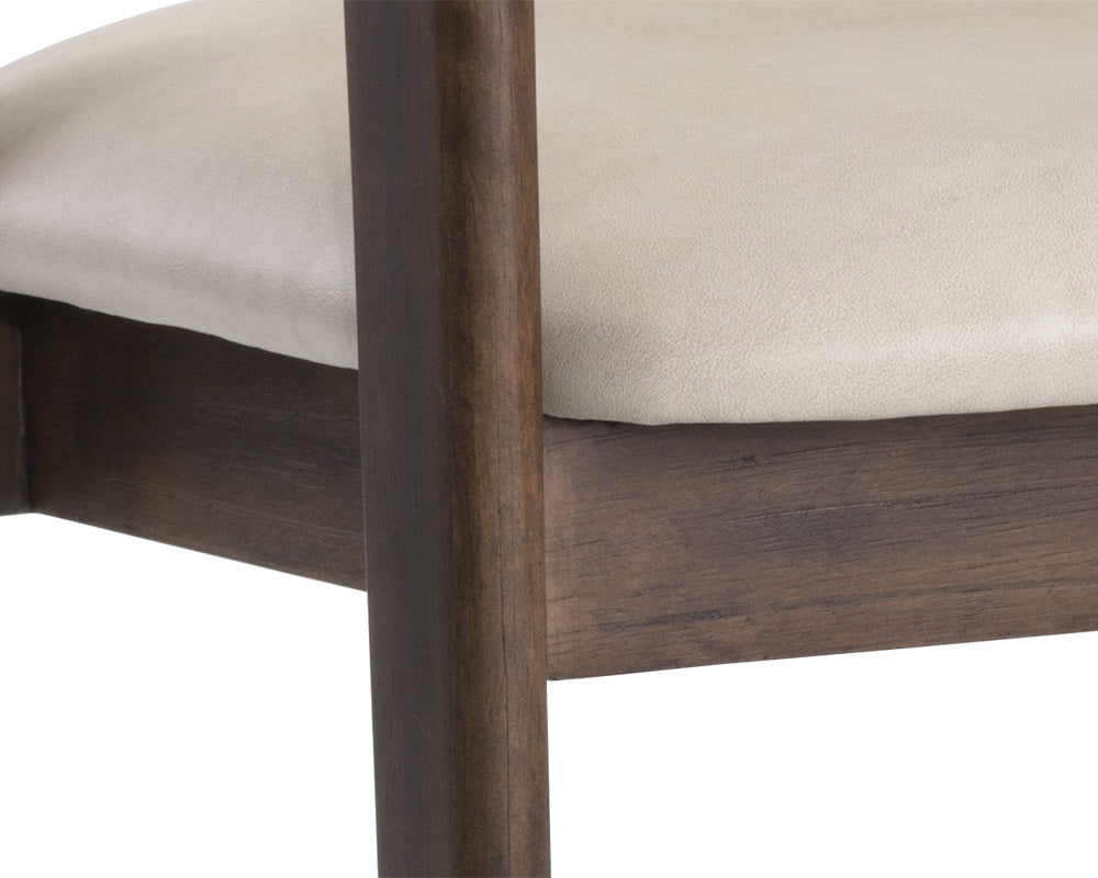 Milton Dining Armchair - Smoke Acacia  Bravo Cream