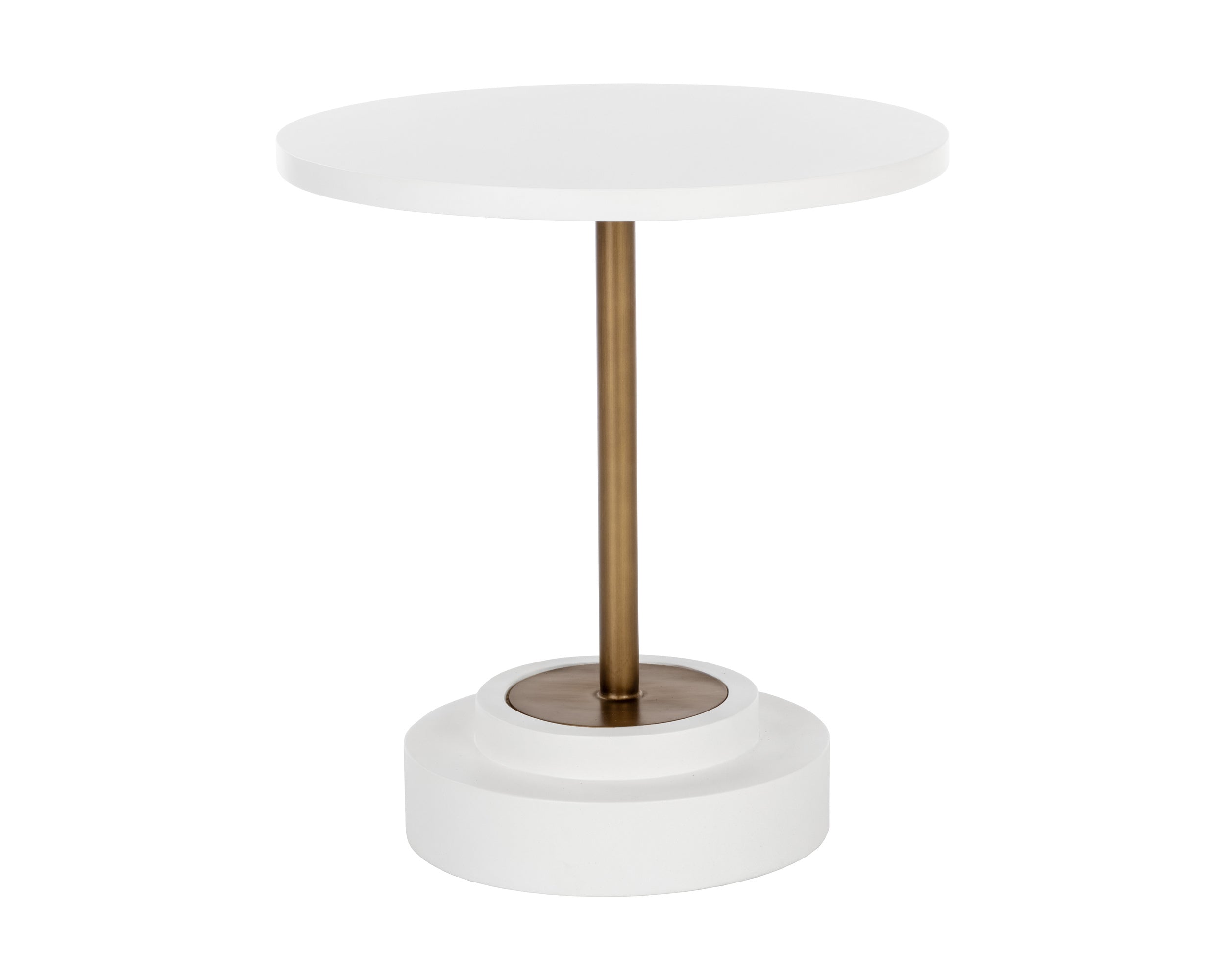 Marlowe Bistro Table - Antique Brass  White
